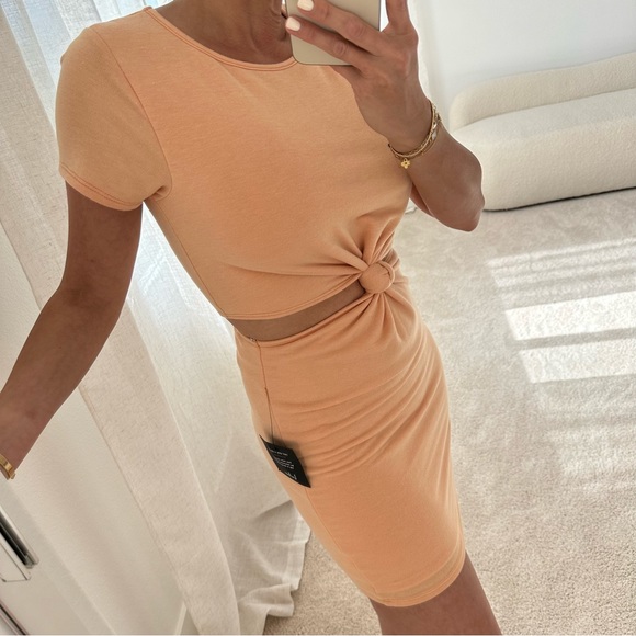 Lulus Orange Knotted Mini T-Shirt Cut Out Dress - Picture 9 of 12